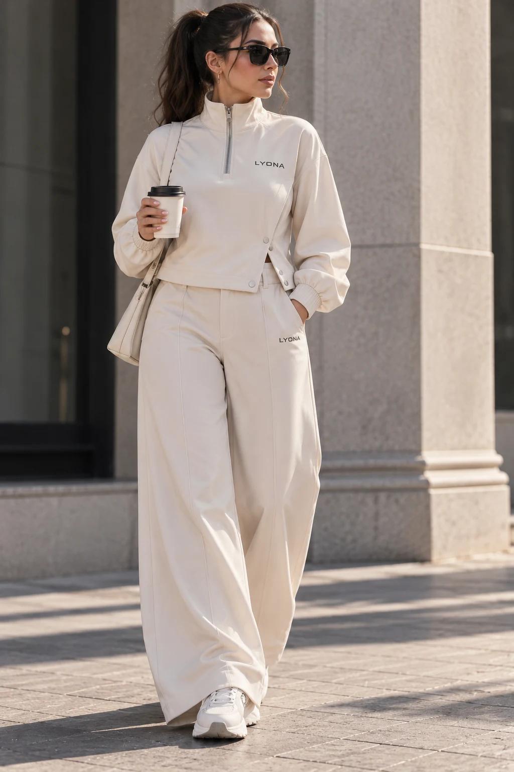 Ensemble Cléo Demi-Zip — Écru